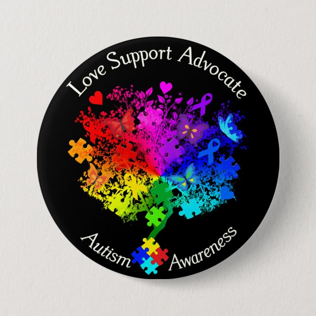 Autism Spectrum Tree 7.5 Cm Round Badge (Front)