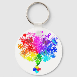Autism Spectrum Tree Key Ring