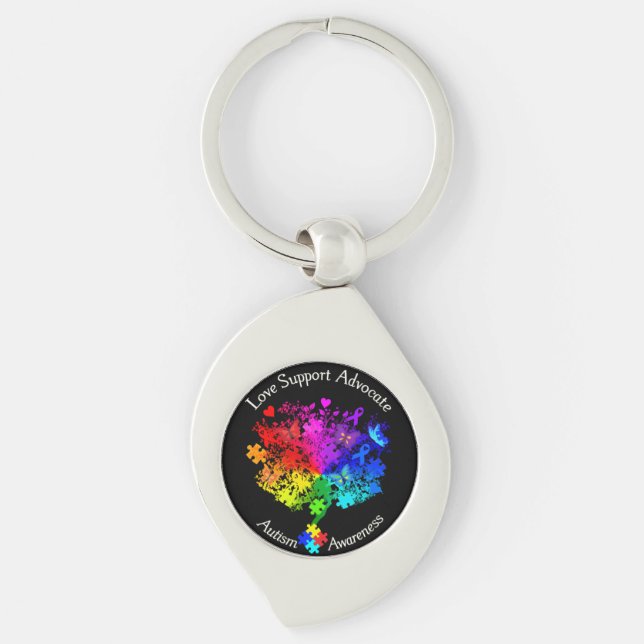 Autism Spectrum Tree Key Ring (Front)