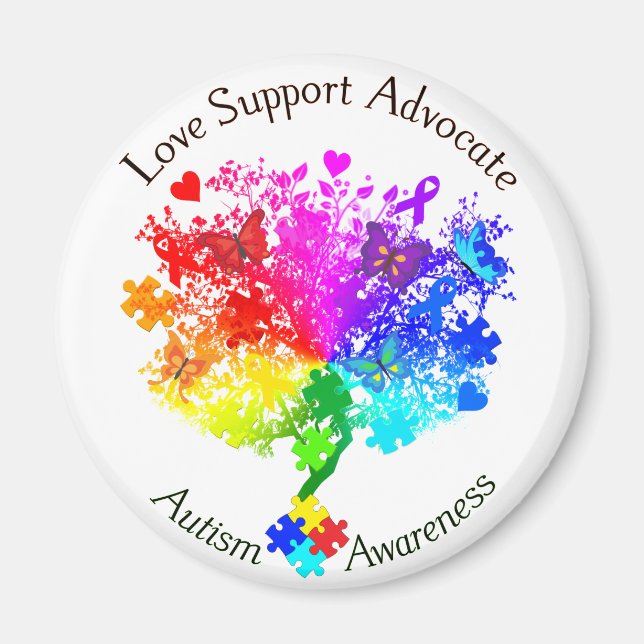 Autism Spectrum Tree Magnet (Front)