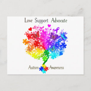 Autism Spectrum Tree Postcard