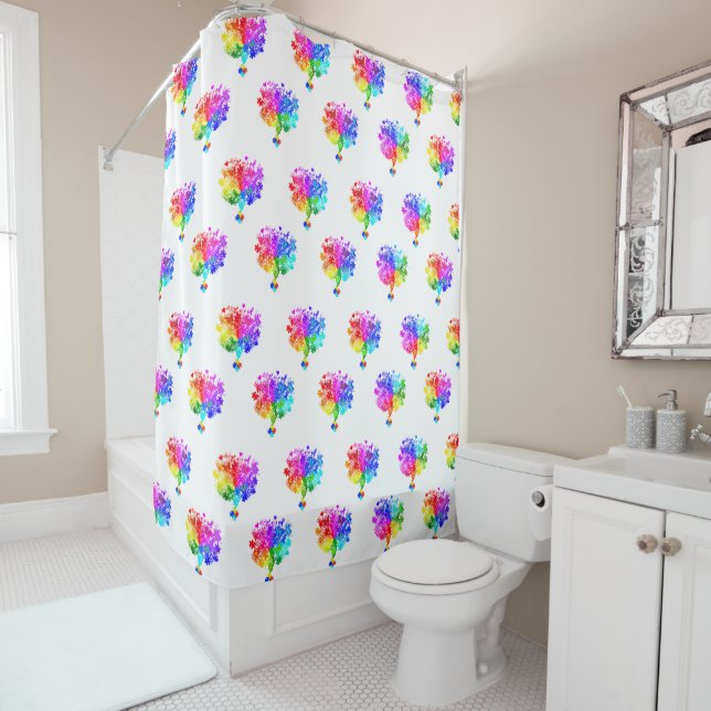 Autism Spectrum Trees Shower Curtain (In Situ)