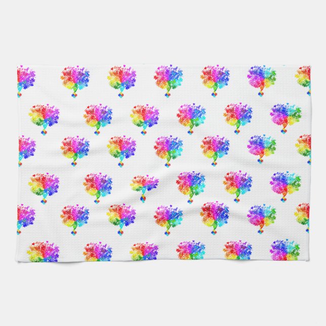 Autism Spectrum Trees Tea Towel (Horizontal)
