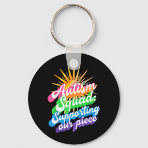 Autism Squad Awareness Rainbow Family Support Key Ring