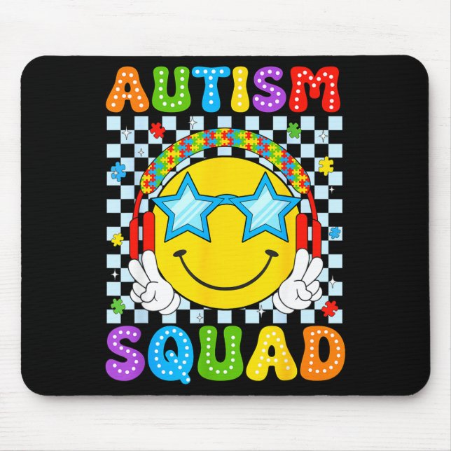 Autism squad funny puzzle autism awareness men mouse mat (Front)