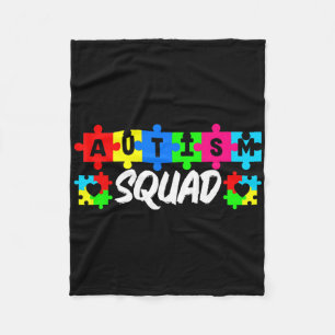 Autism Squad Support Inclusion Advocacy Awareness Fleece Blanket