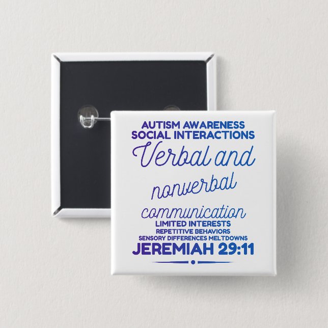Autism - Square Button (Front & Back)