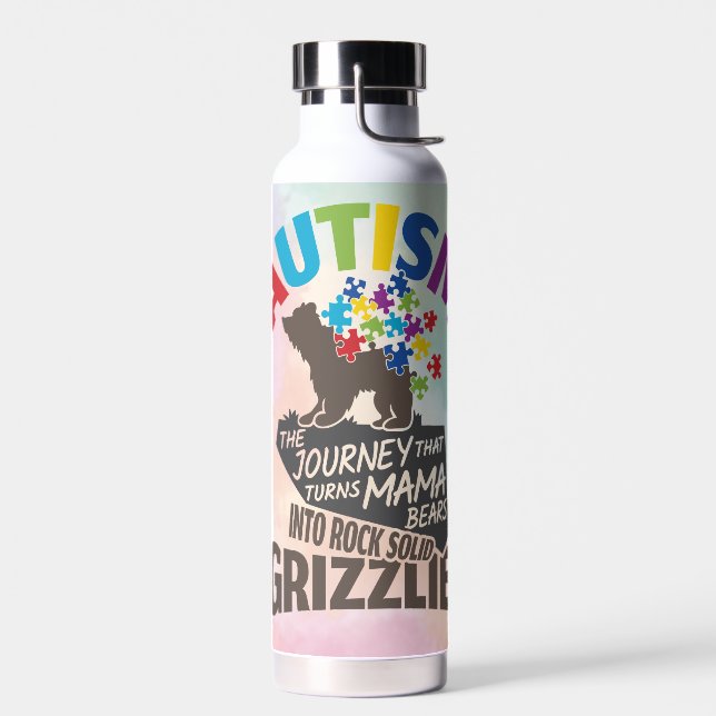 Autism Strong Mama Water Bottle (Left)
