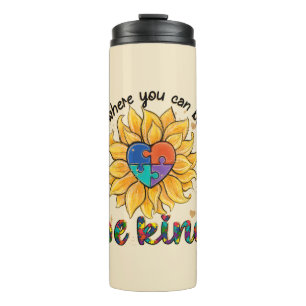 Autism Sunflower Be Kind Thermal Tumbler