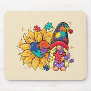 Autism Sunflower Gnome Mouse Mat