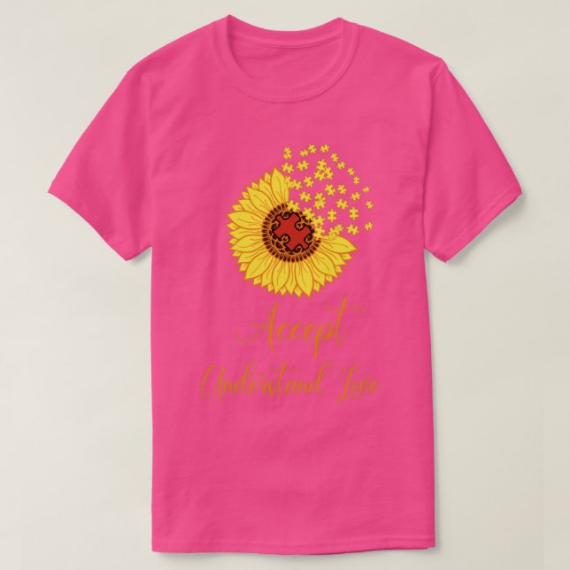 Autism Sunflower puzzle Cricut t Shirt  (Design Front)