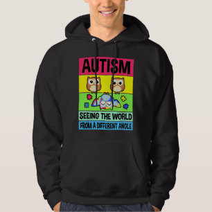 Autism Suppor Puzzle Piece Austim Awareness Owl Hoodie