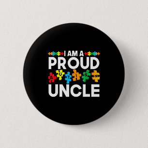 Autism support a proud uncle neurodiversity men 6 cm round badge