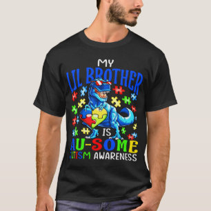 Autism Support Autistic My Lil Brother Is Awesome  T-Shirt
