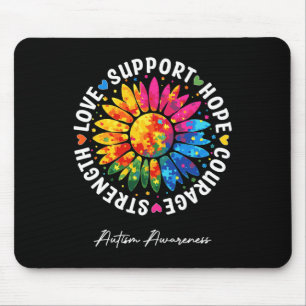 Autism Support Colourful Sunflower Autism Awarenes Mouse Mat