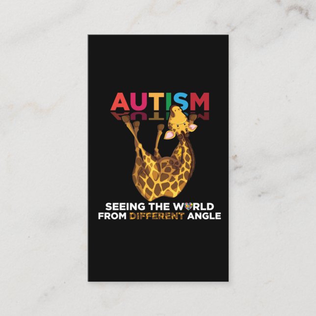 Autism Support Different Angle Autistic Awareness Business Card (Front)