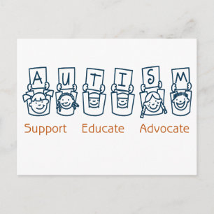 Autism: Support Educate Advocate Postcard