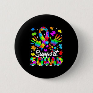 Autism support squad family autism awareness month 6 cm round badge