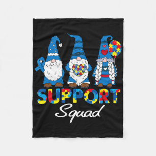 Autism Support Squad Gnomes Awareness Matching Men Fleece Blanket