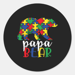 Autism Support Teacher Men Kids Autism Awareness Classic Round Sticker