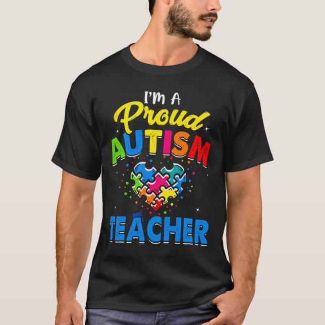Autism Teacher Autism Awareness Accept Support Lov T-Shirt (Front)