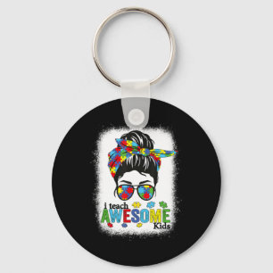 Autism Teacher shirt I Teach Awesome Kids Autism A Key Ring