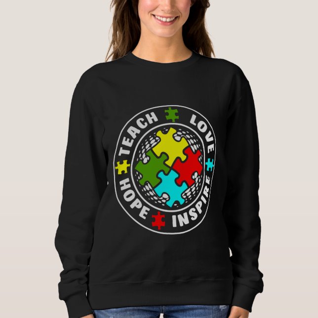 Autism Teacher Special Education Back Sweatshirt (Front)