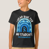 Autism teacher wear blue for students asd awarenes