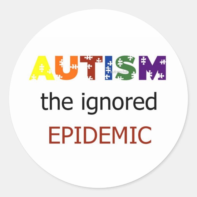 Autism the ignored epidemic stickers (Front)