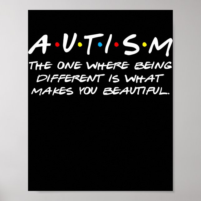 Autism The One Where Being Different Puzzle Poster (Front)