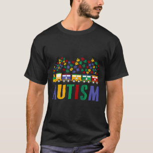 Autism Train Colourful Autism Awareness Puzzle T-Shirt