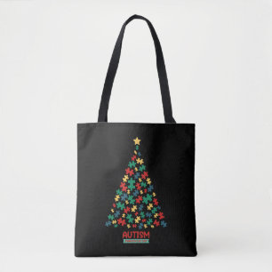 Autism Tree Christmas Autism Awareness Tote Bag