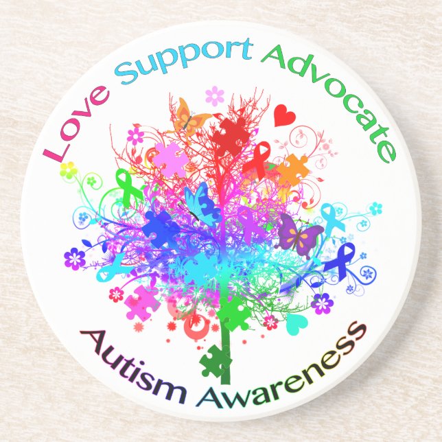 Autism Tree in Spectrum Coaster (Front)