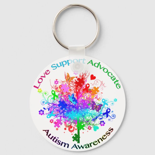 Autism Tree in Spectrum Key Ring (Front)