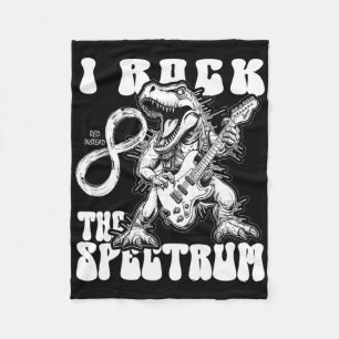 Autism Trex Autism Infinity I Rock The Spectrum Re Fleece Blanket