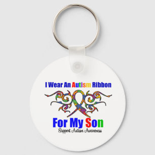 Autism Tribal Ribbon Son Key Ring