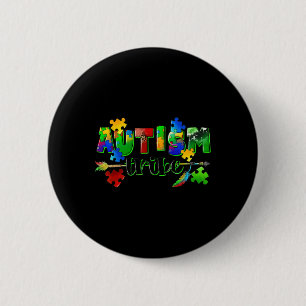 Autism Tribe Puzzle Heart World Autism Awareness D 6 Cm Round Badge