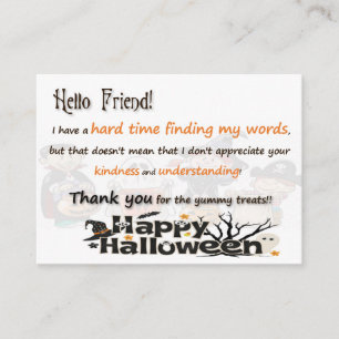 Autism Trick or Treat Cards