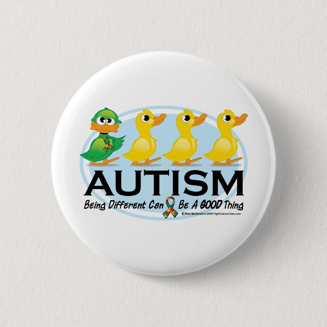 Autism Ugly Duckling 6 Cm Round Badge (Front)