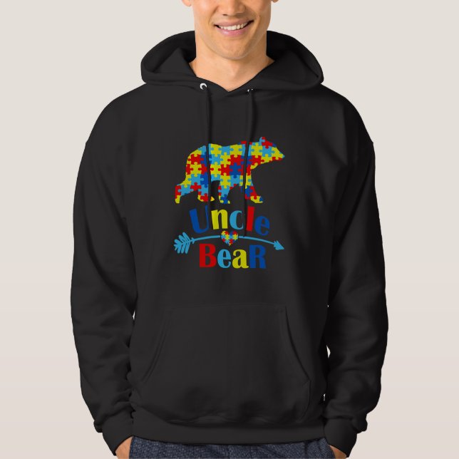 Autism Uncle Bear Autism Awareness Month Hoodie (Front)