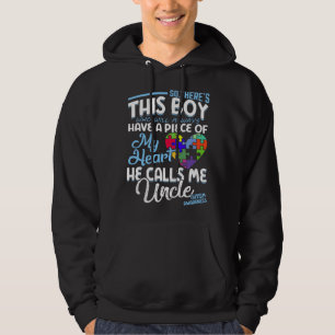 Autism Uncle Boy Puzzle Pieces Autism Awereness Hoodie