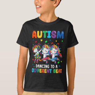 Autism Unicorn Dancing To A Different Beat Autism T-Shirt