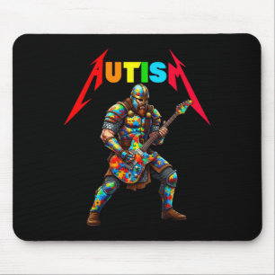 Autism viking guitar player rock music autism mouse mat