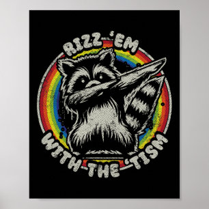 Autism Vintage Rizz Em With The Tism Meme Autistic Poster