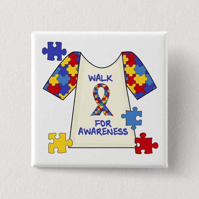 Autism Walk For Awareness 15 Cm Square Badge (Front)