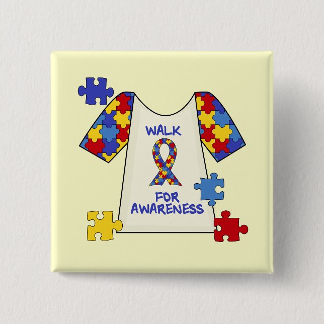 Autism Walk For Awareness 15 Cm Square Badge (Front)