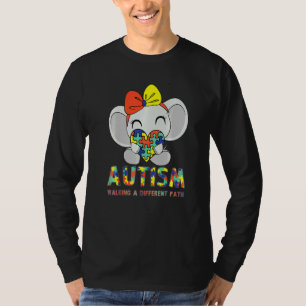 Autism Walking A Different Path Cute Elephant Auti T-Shirt