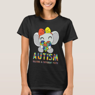 Autism Walking A Different Path Cute Elephant Auti T-Shirt