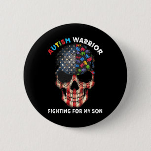 Autism Warrior Fighting For My Son Gifts For Mum D 6 Cm Round Badge