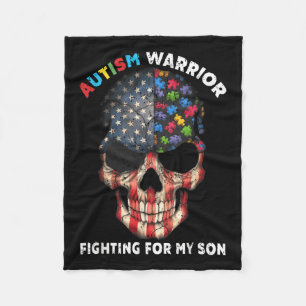 Autism Warrior Fighting For My Son Gifts For Mum D Fleece Blanket